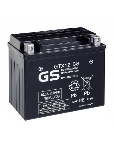 Bateria GS sellada GT 12V 10A (T) GTX12-BS - GTX12-BS