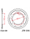Corona JT 1316 de acero estándar 1316 - Paso 520con 38 dientes