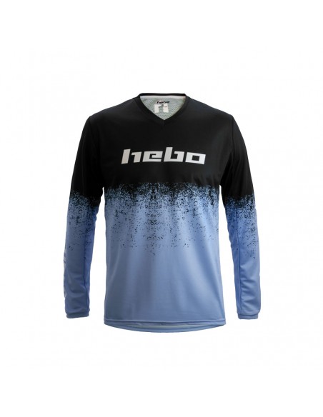 Camiseta trial Hebo pro V dripped azul - HE2186A