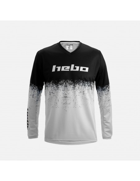 Camiseta trial Hebo pro V dripped blanco - HE2186B