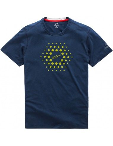 Camiseta Alpinestars burst ride dry amarillo-azul marino - 1019-73000-70
