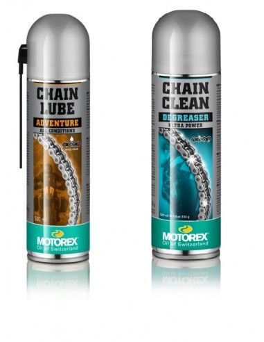 Pack motorex lubricante y limpiador de cadenas spray chainlube adventure-chain clean - MT167F00PM-MT159F00PM