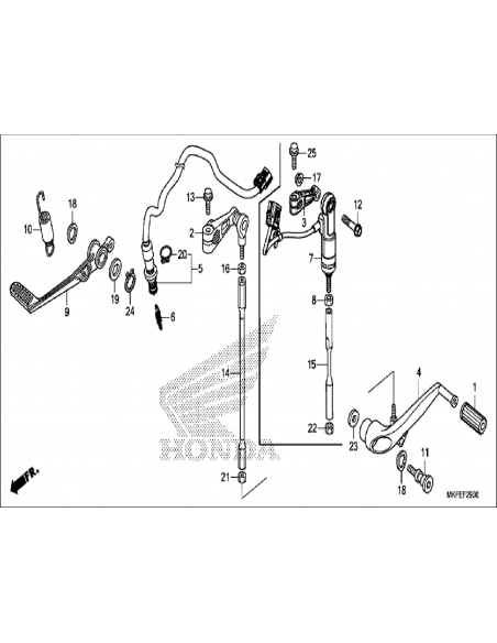Goma pedal cambio de Honda CBR 1000 rr fireblade 2008 - 24705-MR7-000