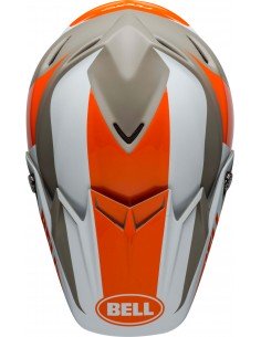 899001150601 Visera Bell moto-9 flex division blanco/naranja/arena