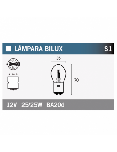 Caja de 10 lámparas bilux 12v25/25w - 14669