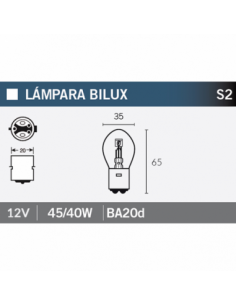 14672 - Caja de 10 lámparas bilux 12v45/40w