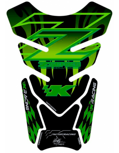 Protector de depósito motografix Kawasaki 4 piezas negro verde - 780382