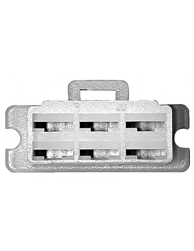 02057649 Conector rectangular macho con ranura para 6 conectores hembra con ranura